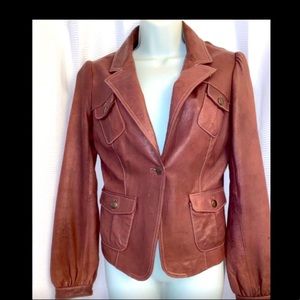 ARDEN B BROWN REAL BUTTER SOFT LEATHER JACKET S